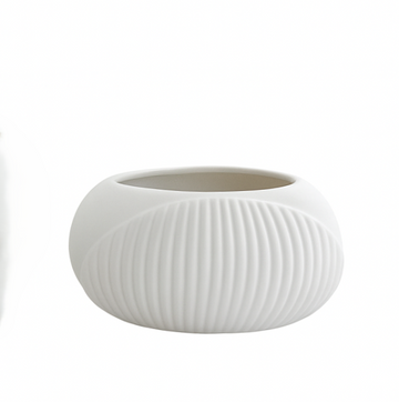 RIBBED BOWL VASE