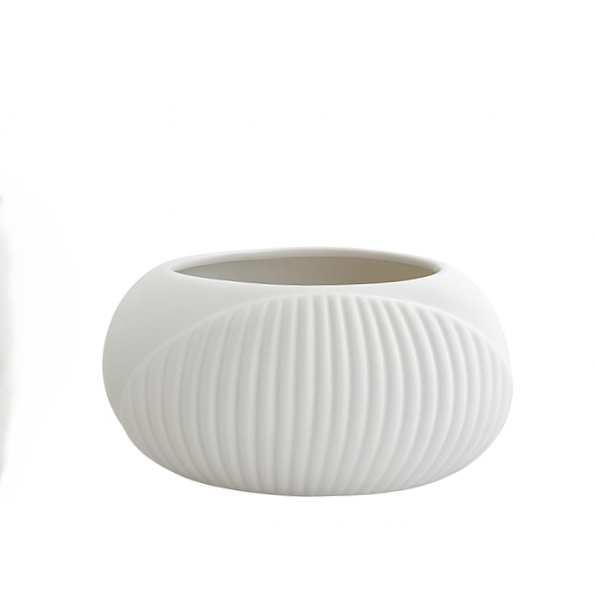 RIBBED BOWL VASE