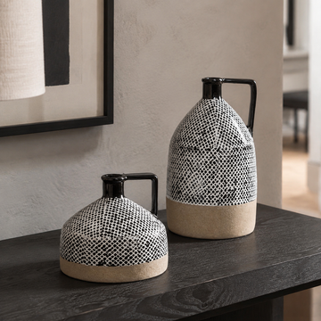 Lunet vase set styled in a modern contemporary interior