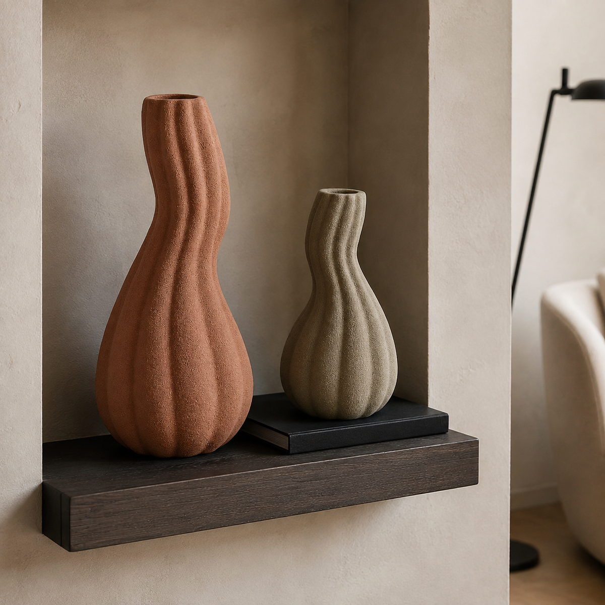 Swayline vase set styled in a modern contemporary interior