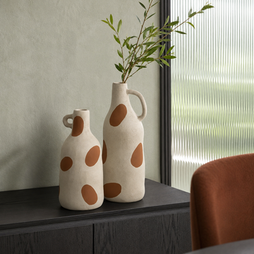 Terra Dot Vase pair in a modern dining interior
