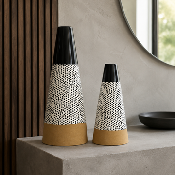Urbancone Vase pair in a contemporary entryway